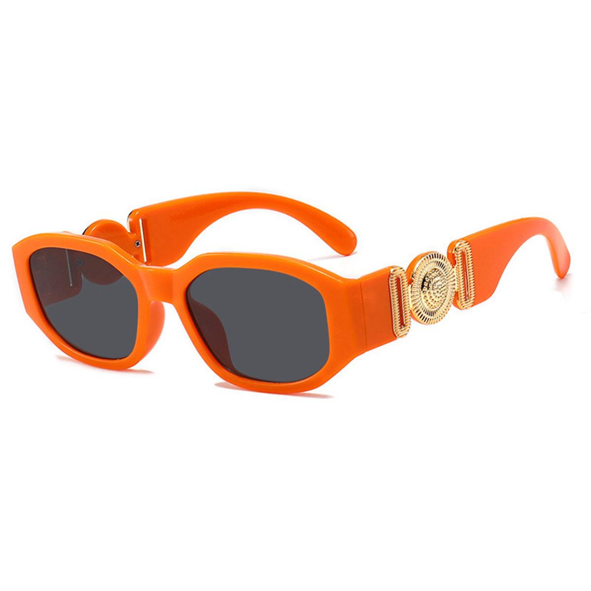 

New Small Box Sunglasses European and American Trends Head with Polygonal Glasses Personalized Pattern Sunglasses.