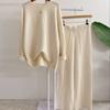 Honey J Knit Straight Pin Tuck Banding Pants  4color 