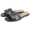 HERMES Beautiful Oran flat sandals, women's, black, size 36 1/2 shoes 36 1/2 blackUsed