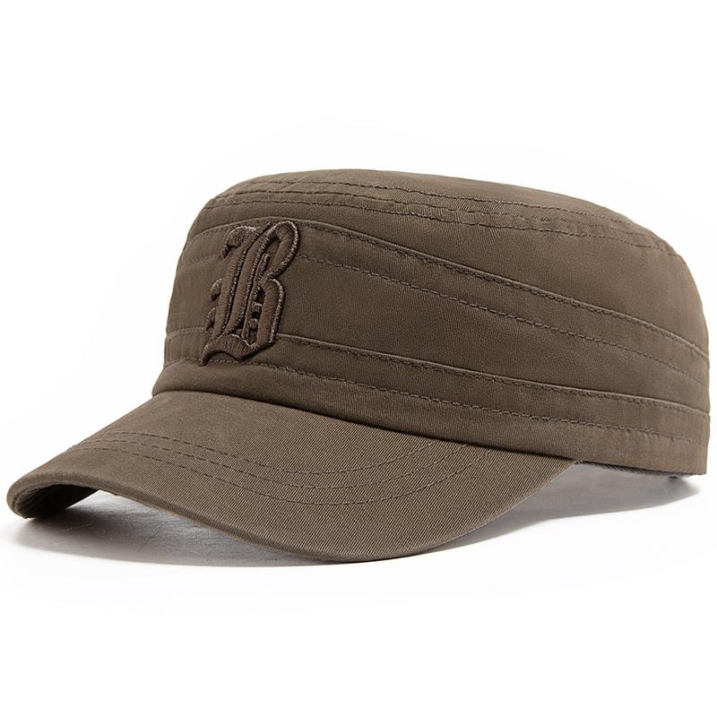 

Мужская кепка с вышитыми буквами, военная, хлопковая, модная, плоская, повседневная, винтажная, козырек, бейсболки, армейские, кепки для дальнобойщиков, женские, регулируемые коричневый
