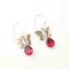 Natural Pink Rubellite Gemstone 925 Sterling Silver Handmade Hook Earrings 1.3" EE-155-4