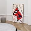 Red Lip Poster Canvas Printing Kiss Love Poster and Printing Modern Wall Art Hanging Picture Home Decoration
