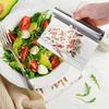 Stainless Steel Bench Scraper with Measuring Guide - Pizza Dough Cutter, 6 x 4 Inch