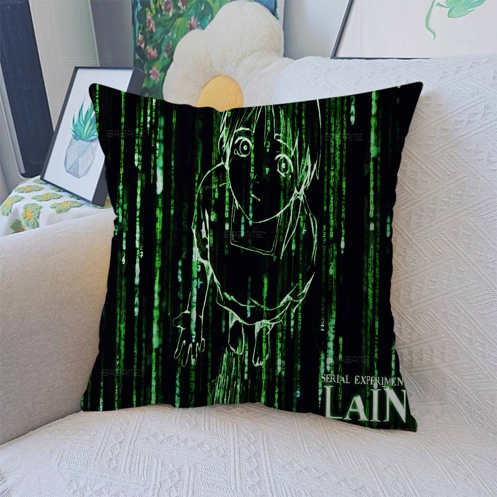 Serial Experiments Lain Anime Decorative Room Aesthetics Pillow Case Home Decor Bedroom Sofa Bed Couch Pillow Cover 45x45