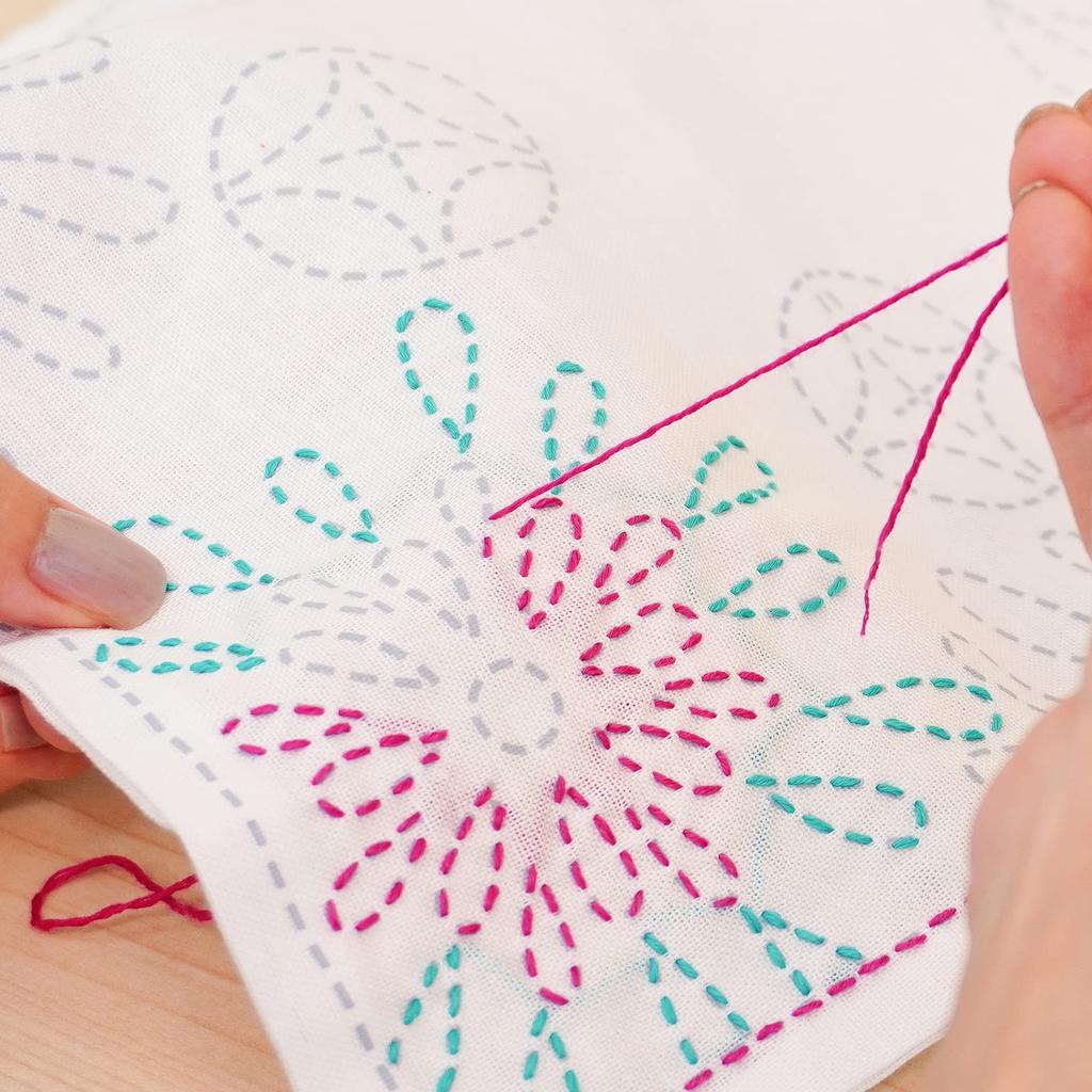 Simply stitch along the Easy kit for sashiko embroidery made in Japan Dala pattern! dishcloths, (10. Horse)