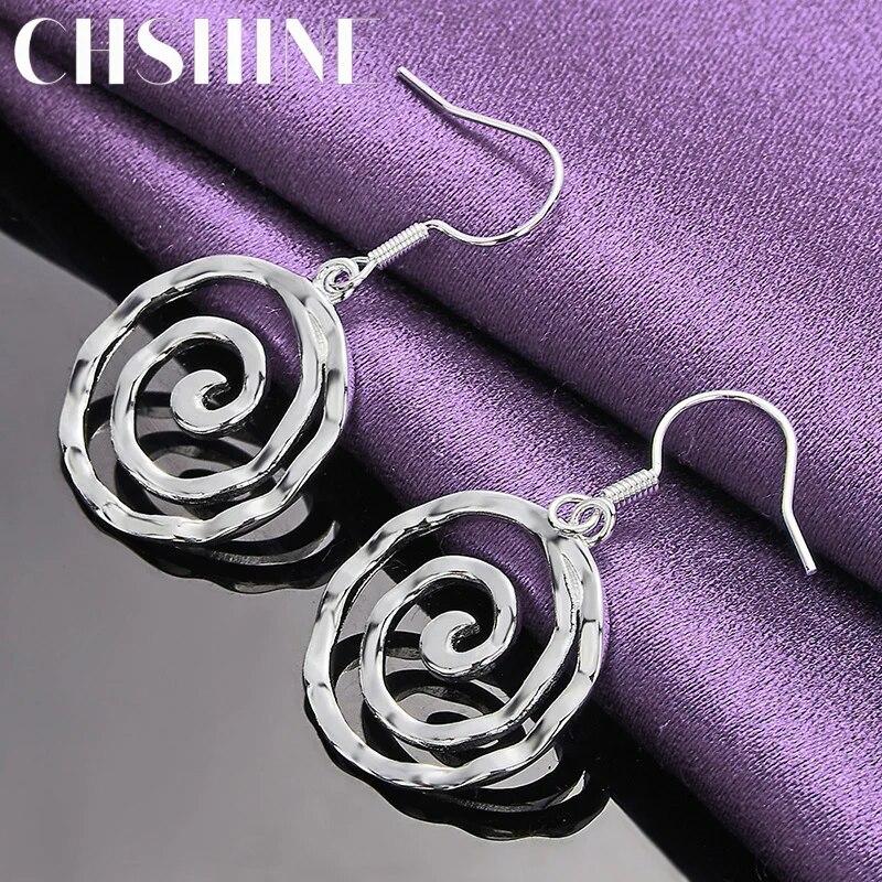 CHSHINE 925 Sterling Silver Vortex Earrings For Women Charm Jewelry Wedding Party Fashion Eardrop