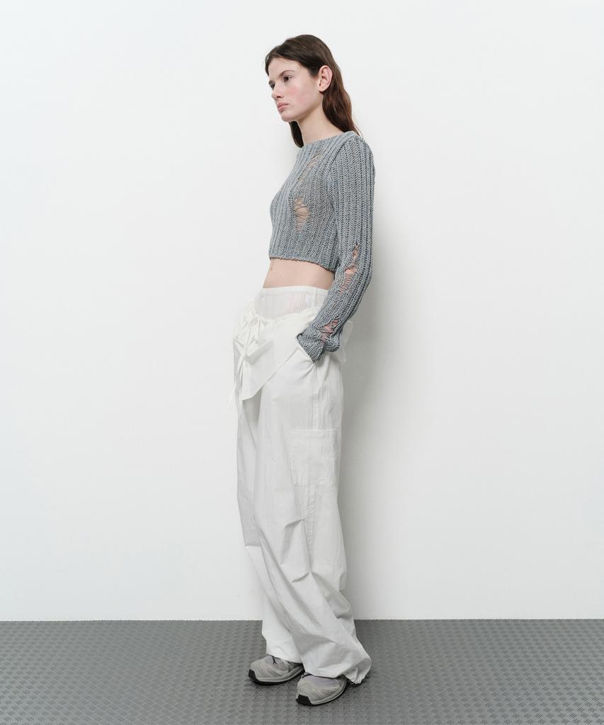 Daiaegeuneol Damage Crop Cardigan (Blue)