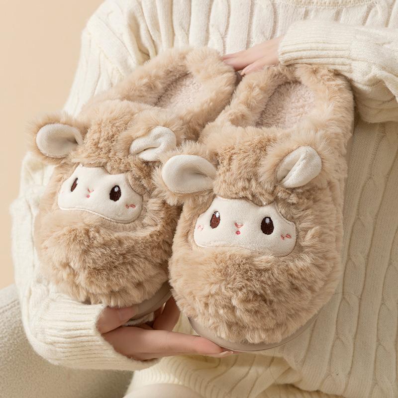 Cute soft cute cotton slippers winter thick-soled cartoon indoor home warmth plush cotton shoes winter
