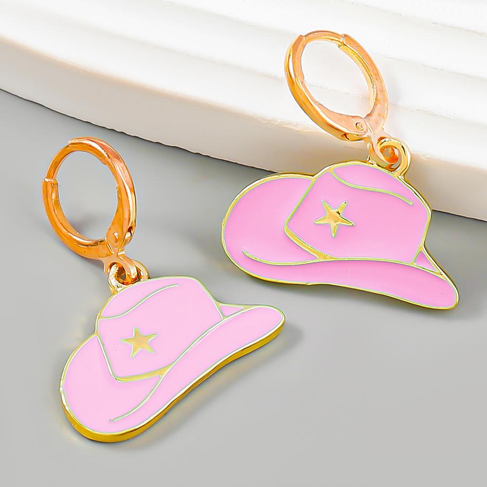 Women Fashion Earrings Trendy Cowboy Hat Alloy Earrings Jewelry Accessories For Girls Gifts