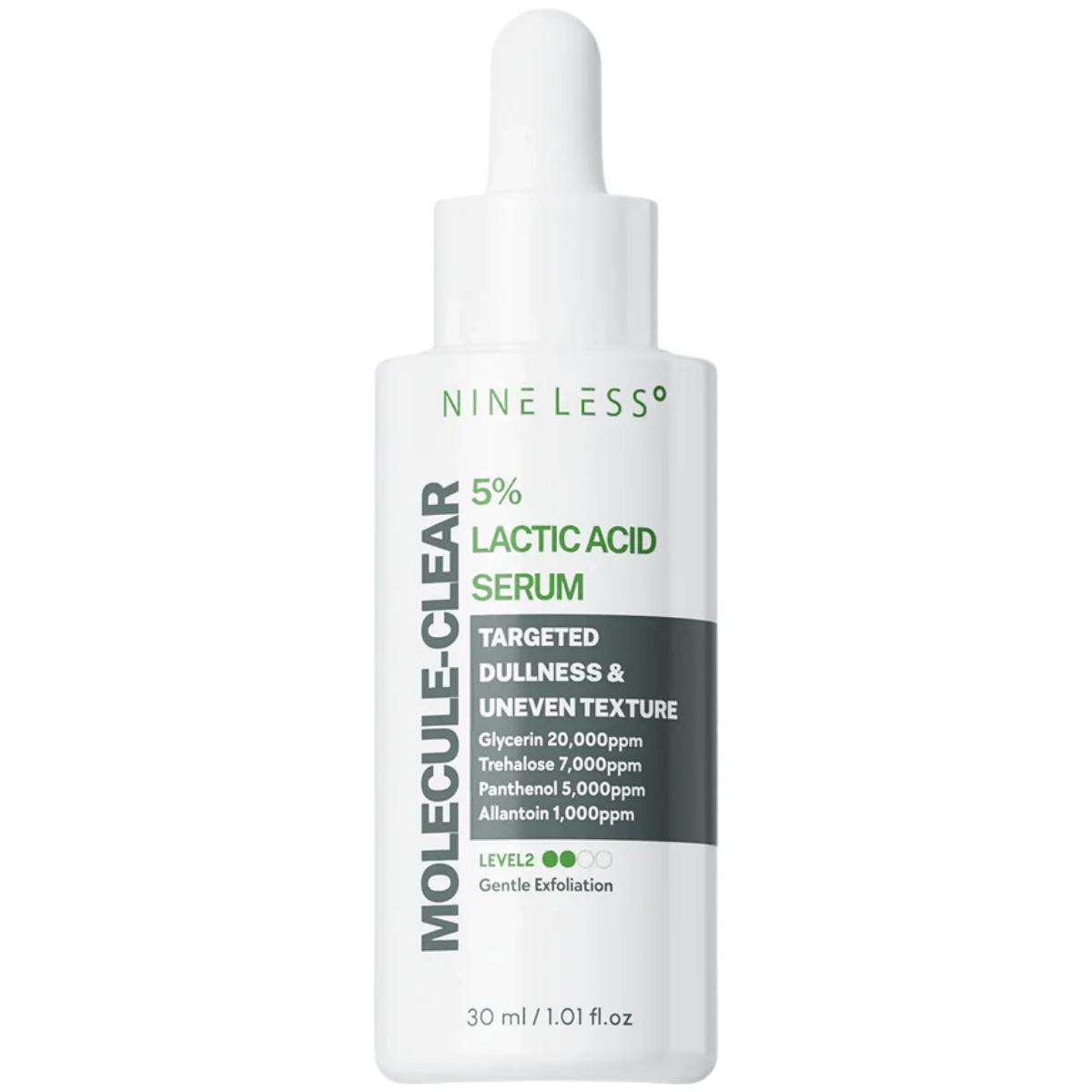 

NINE LESS Molecule-Clear 5% Lactic Acid Serum 30ml gentle exfoliating serum
