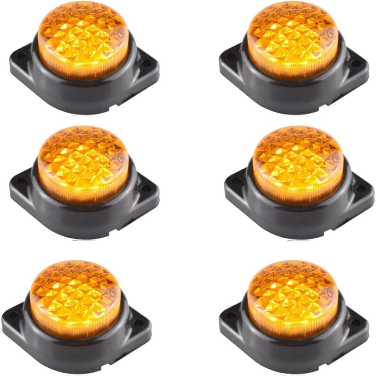 

APSMOTIV 6PCS LED Marker Lights Trailer 12V Trailer Mount Amber LED for semi trucks freightliner cargo Marker lights Universal Fit бурштин