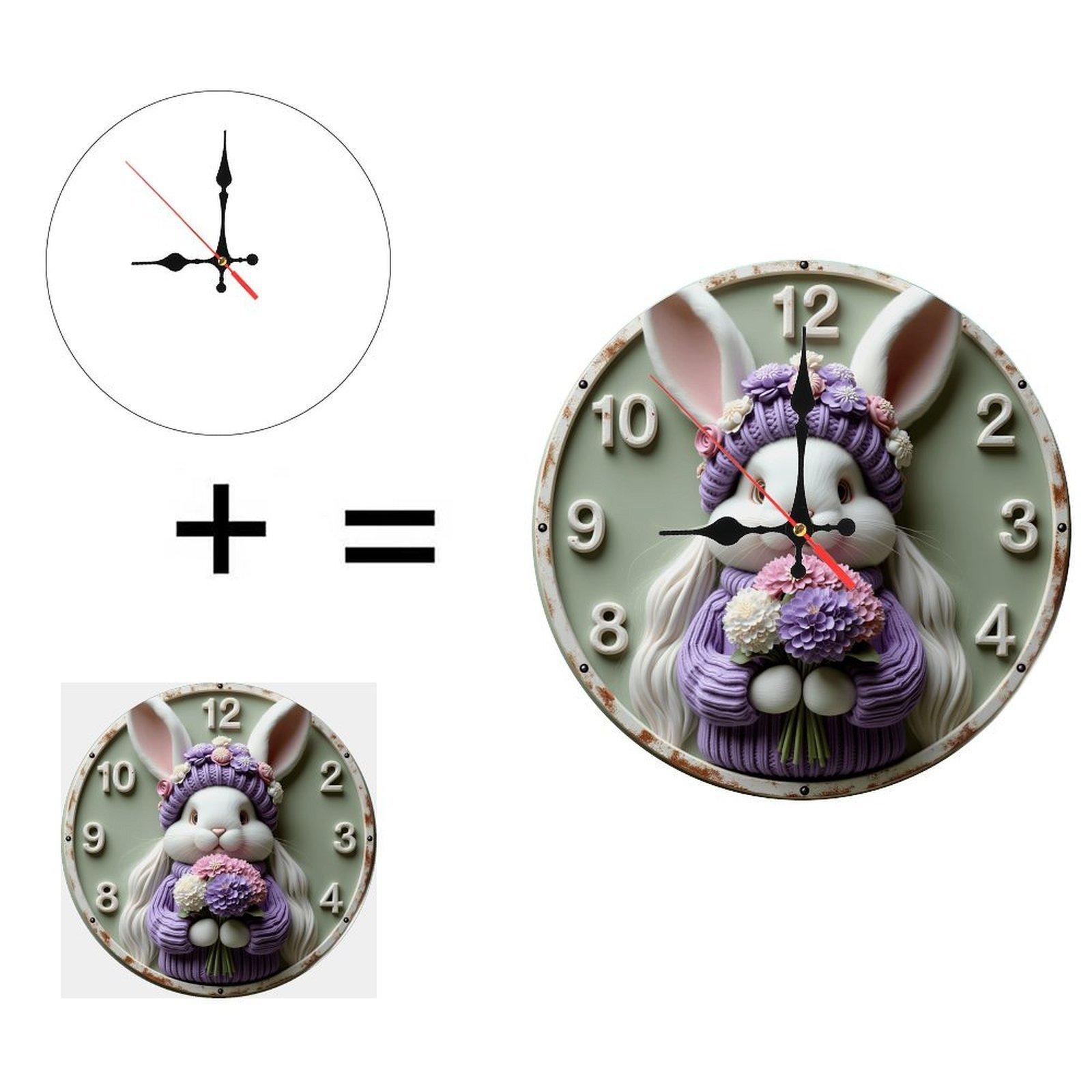 High-Torque 25x25cm Wood Wall Clock for Longer Clock Hands (White,25*25cm/9.843*9.843inch)