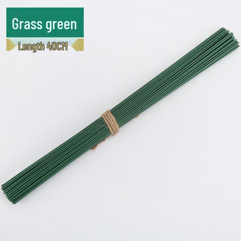 Handmade Floral Stem Iron Wire Yarn for DIY Basket Bouquets - Coffee, Green, White