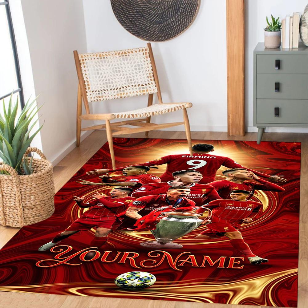 Liverpool Fc Customize Your Name Area Rug Perfect For Decorate Room Foyer Hallway Outdoor Antislip Carpet Office Home Decor