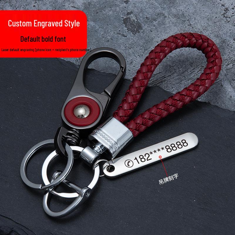 Men's Titanium Alloy Key Chain Pendant with Stainless Steel Ring