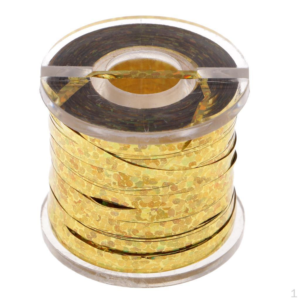 

Tying Materials Holographic Tinsel Tape For Dry Flies, Saltwater Flies Fantasy Gold