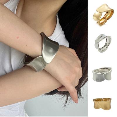 Europe American Style Cuff Bangles Minority Design Irregular Wide Open Bangle Temperament   Girls
