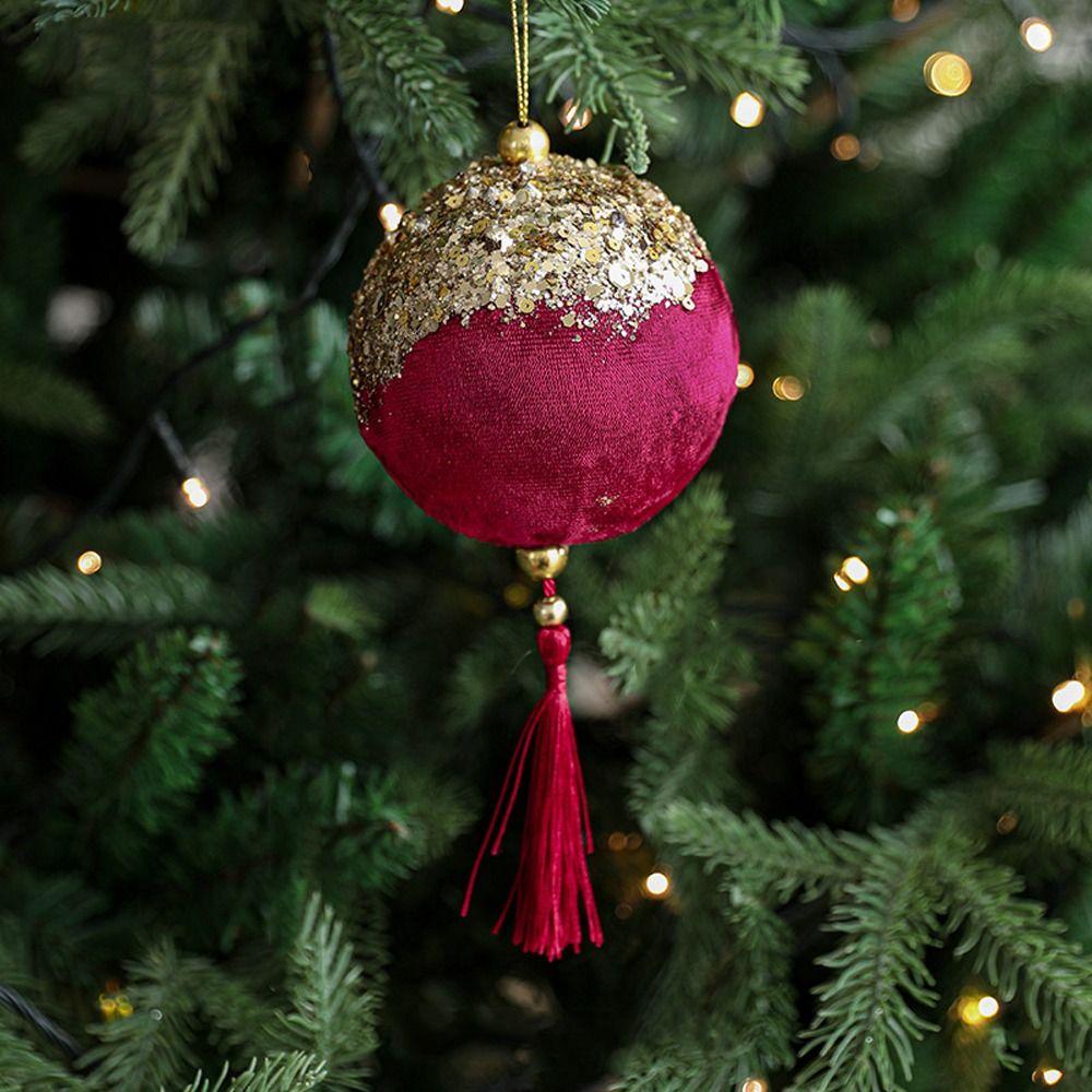 Red Pink Christmas Lantern Pendant Foam Xmas Tree Hanging Ornaments  New Year Decoration