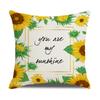 New Home Soft Furnishings Nordic Yellow Sunflower Sunflower Linen Printed Square Pillowcase