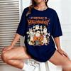 Disney Halloween Mickey Mouse Ghost Graphic Tshirt Women Men Casual Loose Top Autumn Vintage Streetwear Fun Cartoon Print Tees