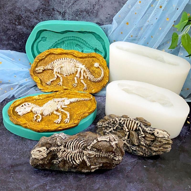 Stereoscopic Dinosaur Fossils Silica Gel Mold Make Scented Figure Candles Wax Table Ornament Soap Pendant Bachelor Party