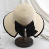 Large Bow Sunscreen Bucket Hat Fisherman Hat Bowknot Sun Cap Portable Straw Weave Sun Hat  Summer