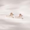 JEWNEL 14K Rosegold 5-tier Pearl Piercing Earrings