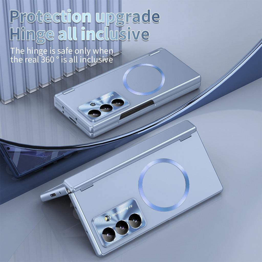 Applicable to Samsung Z fold1 mobile phone case magnetic suction center axis hinge with pen slot case film integrated fold1/1 protective case