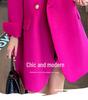 Women's Large Rose Red Suit Jacket, Medium-Long Casual Blazer for Spring and Autumn [0120]