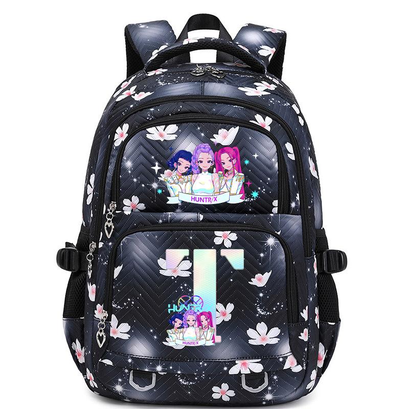 Animation Cartoon Letter Printing Large Capacity Shoulder Bag Lightweight Primary And Secondary School Students Leisure Schoolbag
