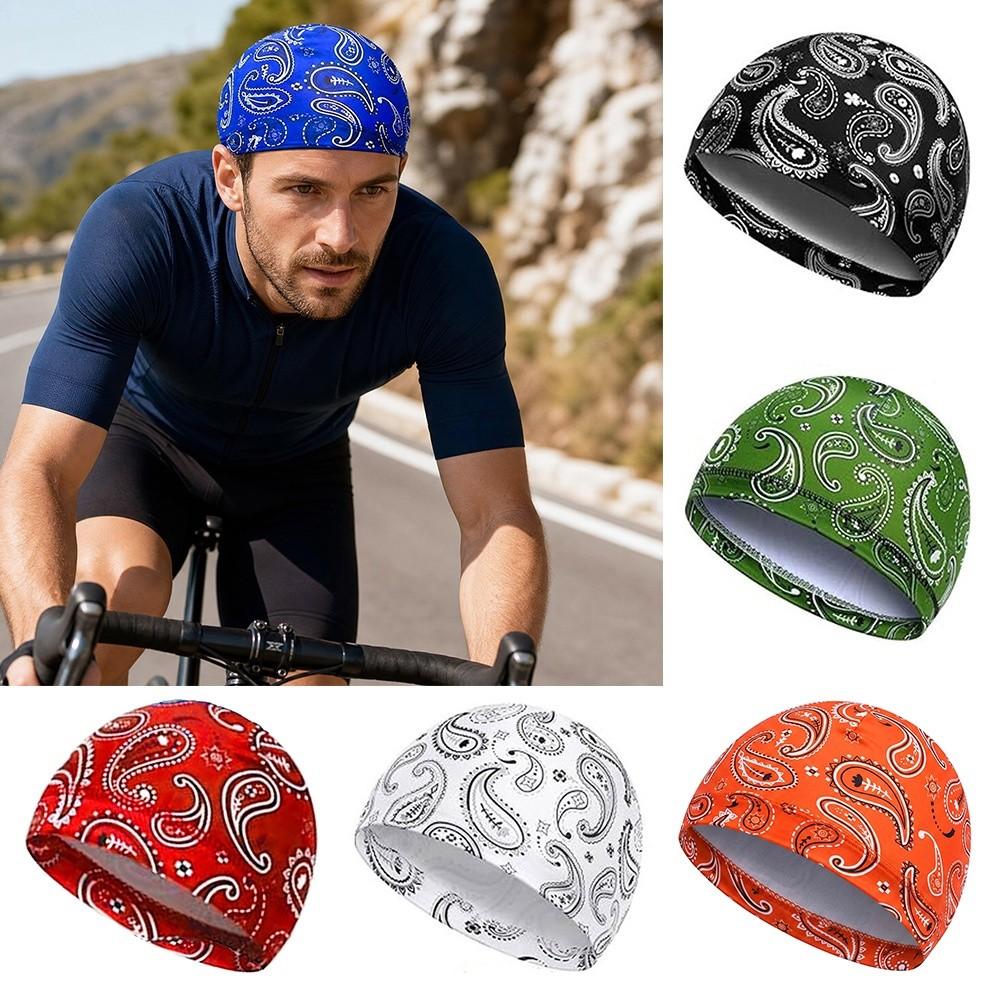 New Paisley Print Hijab Caps Breathable Helmet Liner Pirate Hat Quick Dry Comfortable Bandana Hat Outdoor Activities