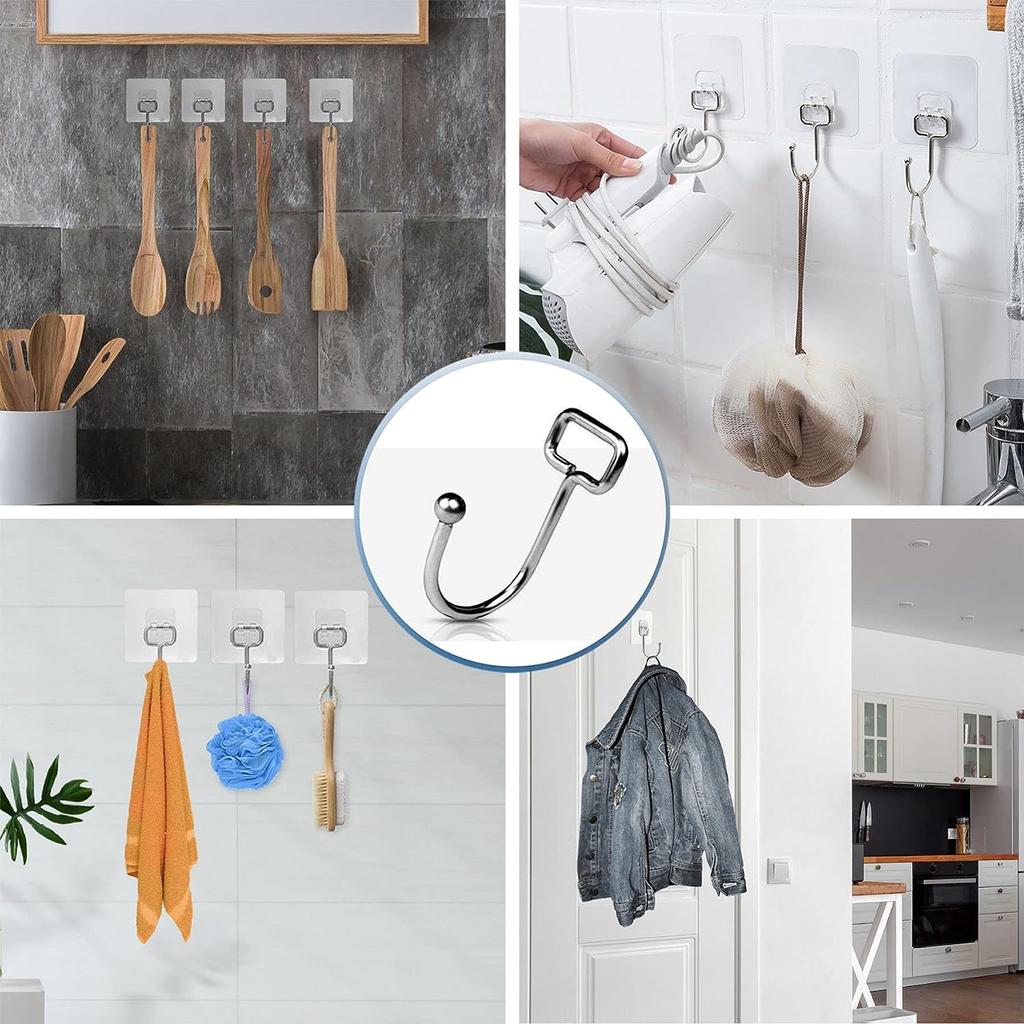 10Pcs Big Size Transparent Strong Self Adhesive Door Wall Hangers Hooks Suction Heavy Load Rack Cup Sucker for Kitchen Bathroom