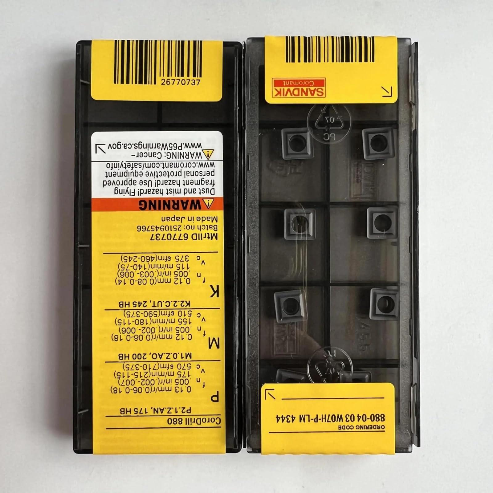 

Original Sandvik / 880-0403W07H-P-LM 4344 / CNC lathe carbide blade 10 PCS