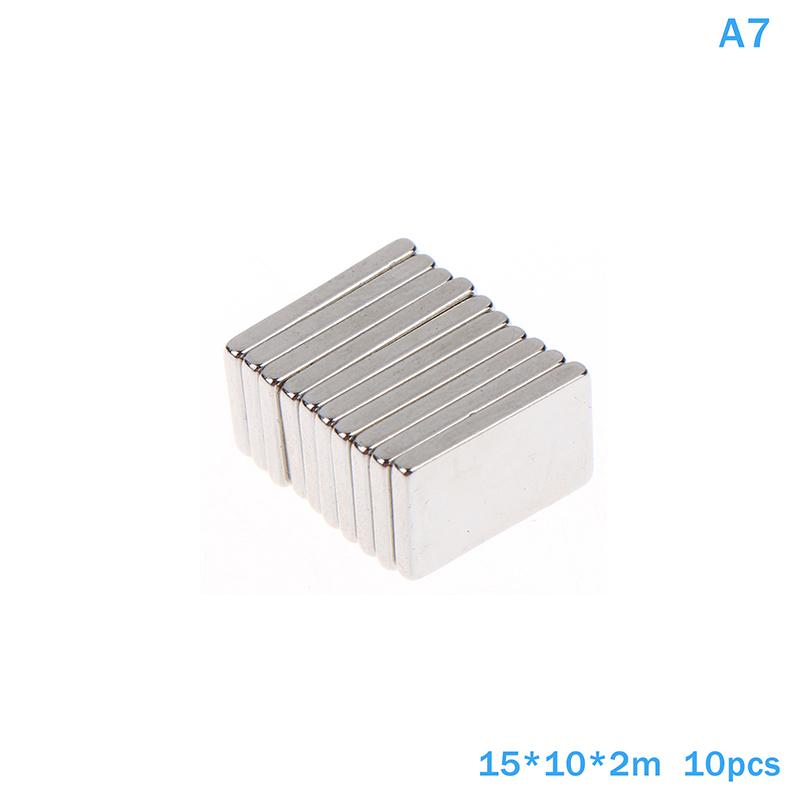 10 Stück Magnete in verschiedenen Größen Starker Neodym-Magnet N35 Ndfeb Permanentmagnetische Imanes Block Leistungsstarke Magnete Kühlschrank