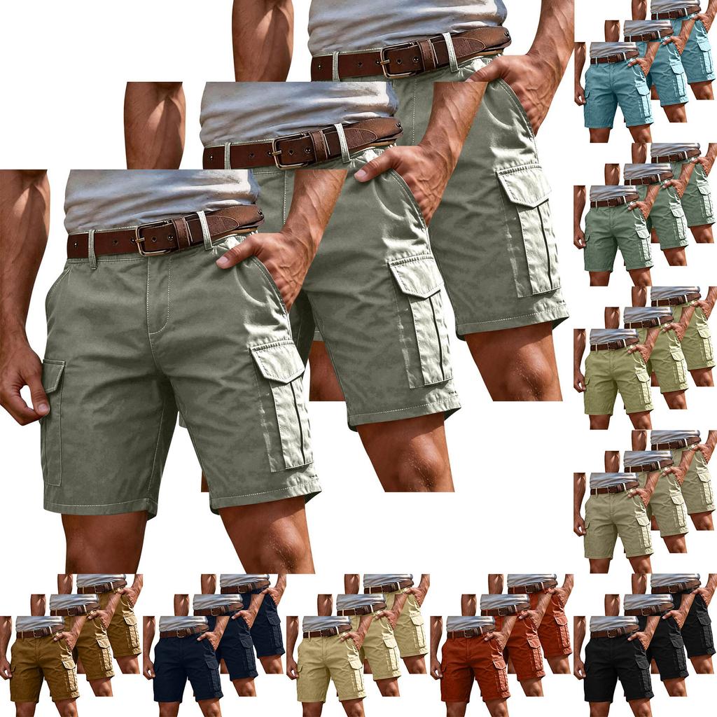Men's Cargo Shorts Loose Fit Knee Length with Multiple Pockets for Summer Sports & Outdoor Activities