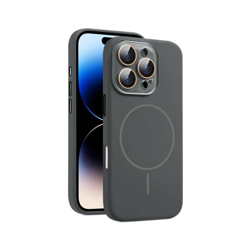 Applicable To iPhone11PROMAX Liquid Silicone Magnetic Mobile Phone Case Apple 11 Crystal Lens Film Anti-drop Hard Case
