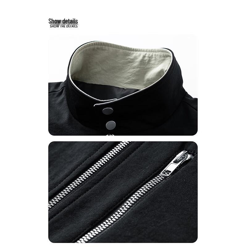 DELHUI Men's Windproof Stand Collar Casual Jacket