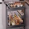 Gunmetal Gray Aluminum Kitchen Spice Pull-Out Rack