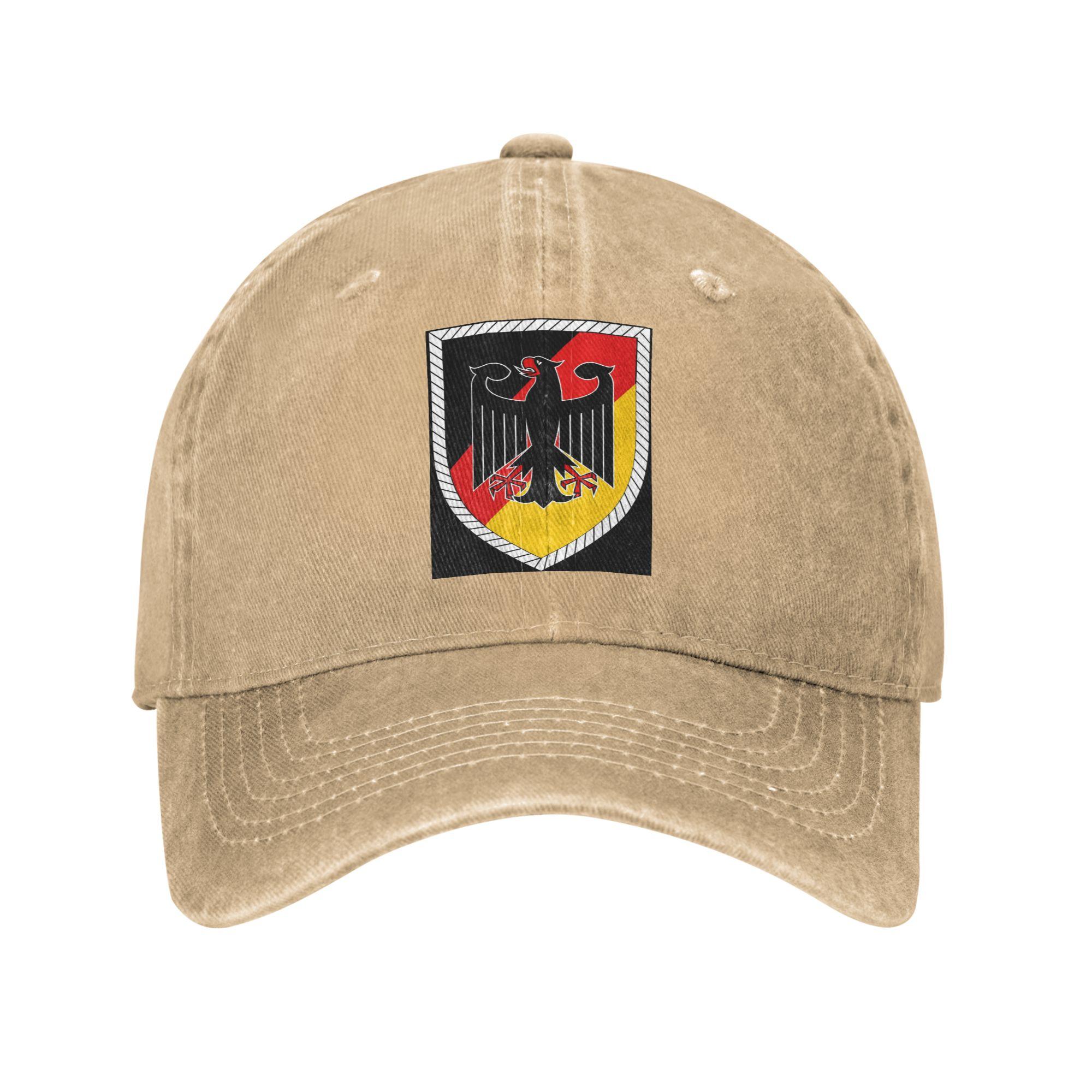 

German Coat of Arms Empire Flag Washed Denim Cap Casual Baseball Caps Adjustable Hat Summer Unisex Baseball Hats One Size