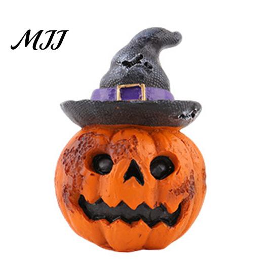 Festive Desktop Display Props Halloween Resin Figurine, Spooky Skeleton Pumpkin Ghost Statue for Detailed Horror Figurine Decorations Tiered