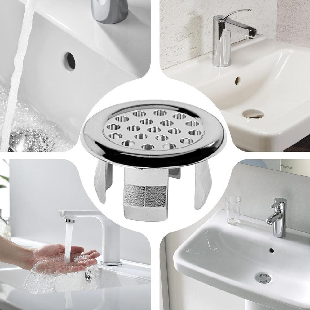 Electroplated Surface Sink Overflow Cover Plastic Overflow Ring Cover Basin Trim Ring  Kitchen