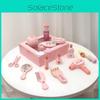 Play Wooden Makeup Box Pink Design Children Educational Development Toys Gift