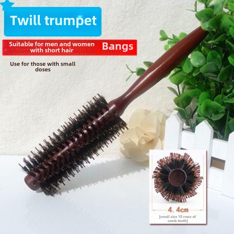 Runde Wildschweinborsten-Bürste zum Stylen von glattem, lockigem und dauergewelltem Haar
