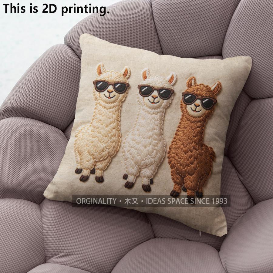 

Cool Sunglasses Alpaca Square Throw Pillow Covers Pattern Cushion Cover Suitable for Sofa Bedroom Car Pillow Cover 40x40cm