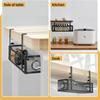 Adjustable Under Desk Storage Basket Drill Free Carbon Steel Hanging Organizer for Router Books
