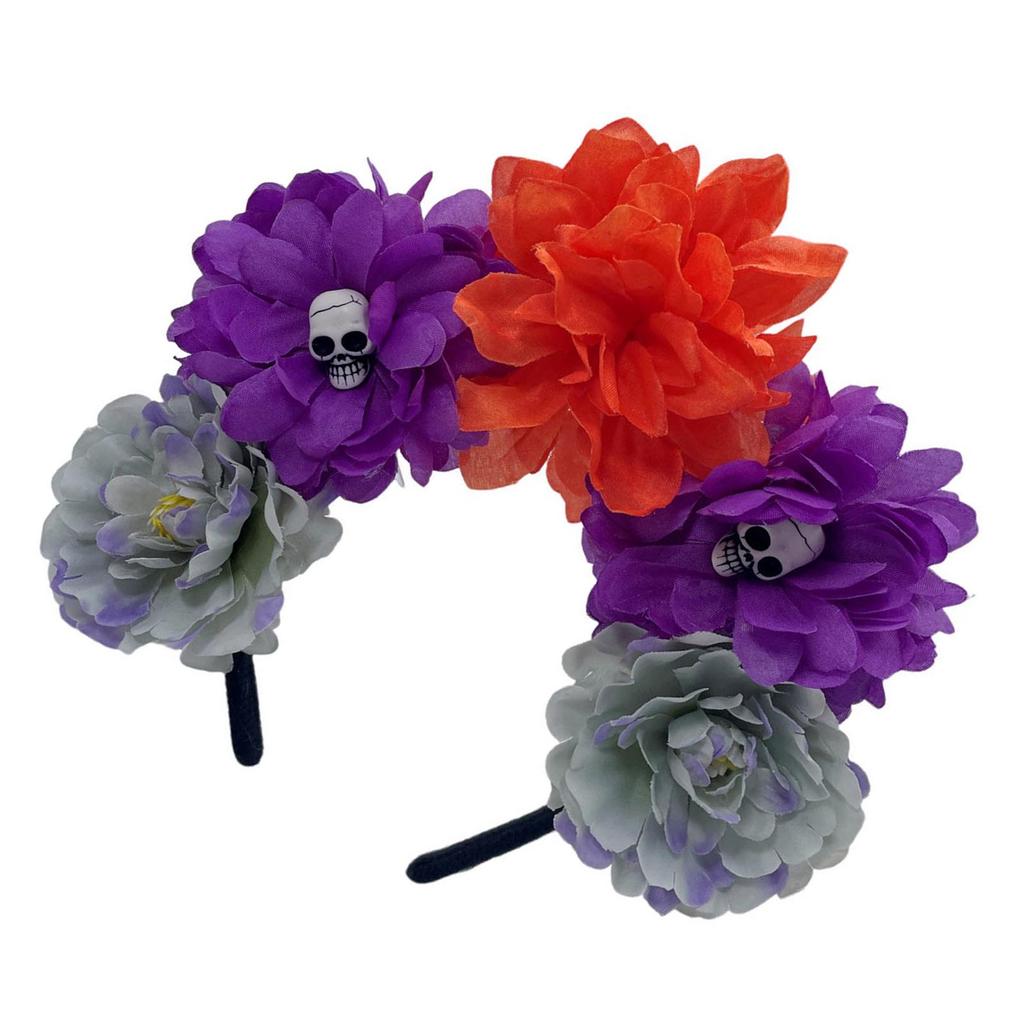 Witch Skull Dark Flower Headwear Party Sexy Headband Devil Skull Animation Hair Hoop for Live Show Role Play