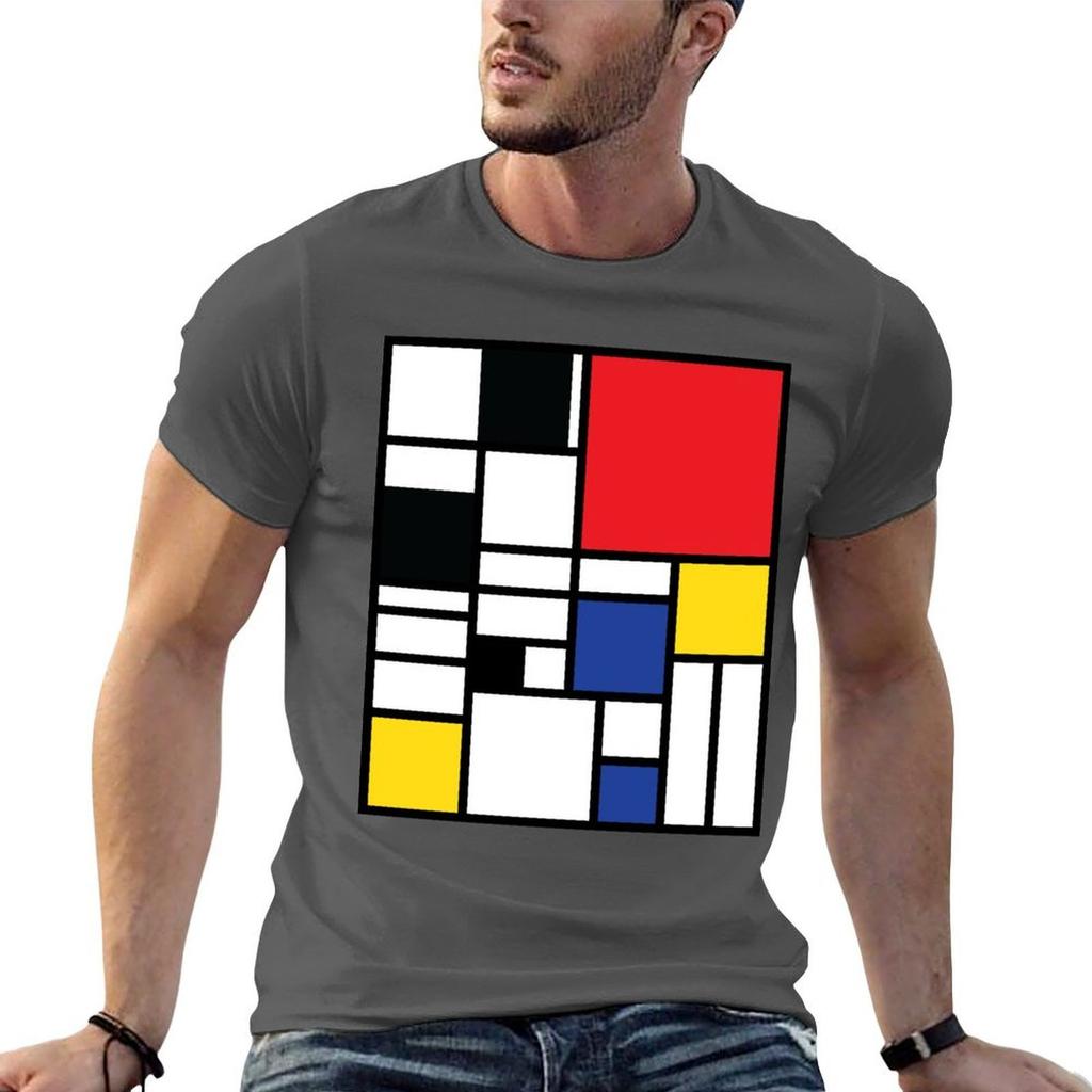 De Stijl TShirt Casual Loose Fit Short Sleeve TShirt