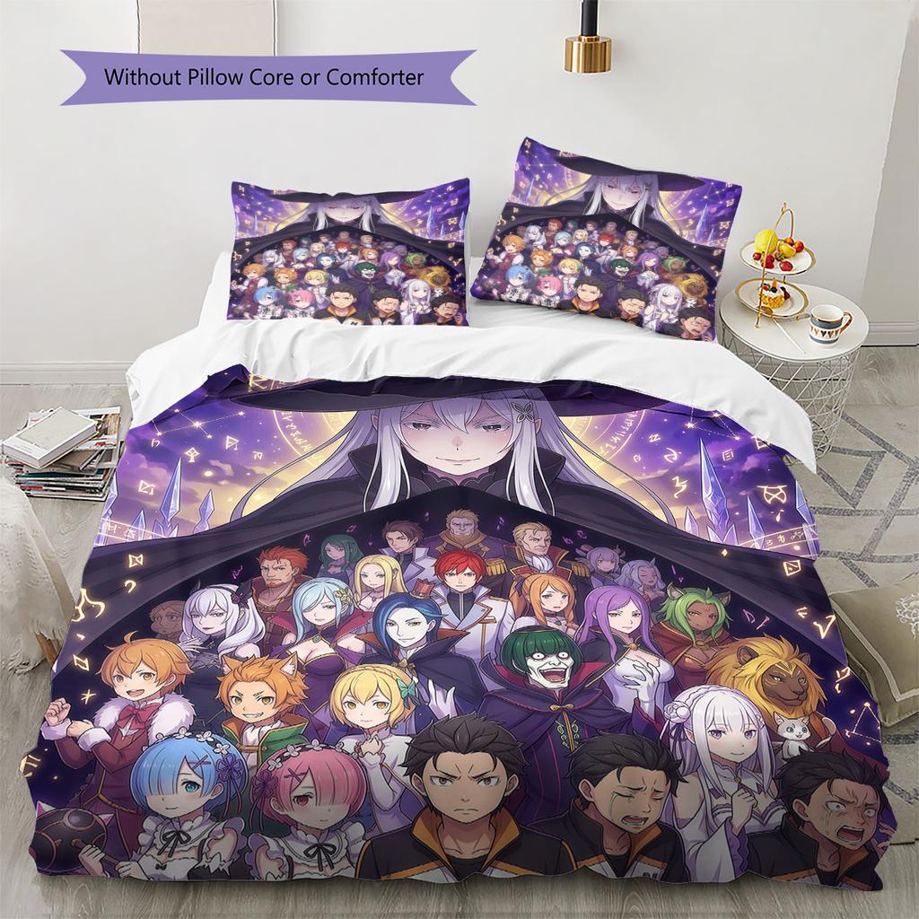 Re Zero Soft Duvet Cover Kid's Bedding Set,Extra Large Size Christmas Gifts Various Sizes Available -HE223