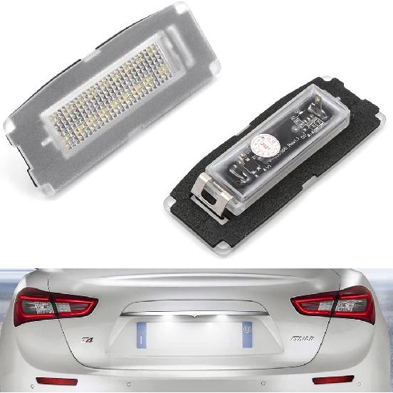 NJSBYL Xenon White LED License Plate Lights for 2014 2015 2016 2017 2018 2019 2020 Maserati-Ghibli S S-Q4 M157 LED Rear License Plate Tag Lamps