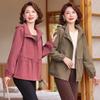 2026 Women's Spring/Autumn Jacket: Stylish Lapel for Middle-Aged & Elderly